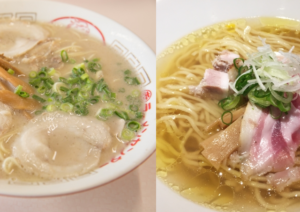 コッテリラーメンとあっさりラーメン